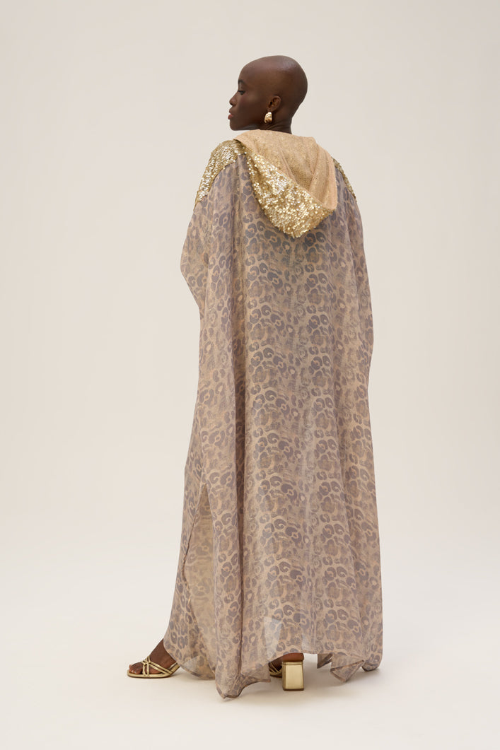 Woman ARTEMIS SILK KAFTAN DRESS OFF WHITE GOLD 2002145 | Sana Osmani