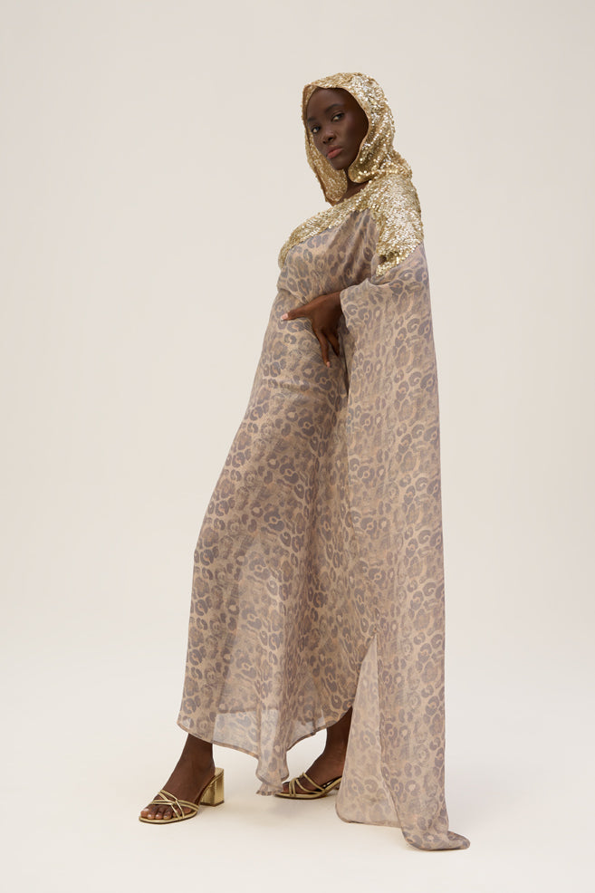 Woman ARTEMIS SILK KAFTAN DRESS OFF WHITE GOLD 2002145 | Sana Osmani
