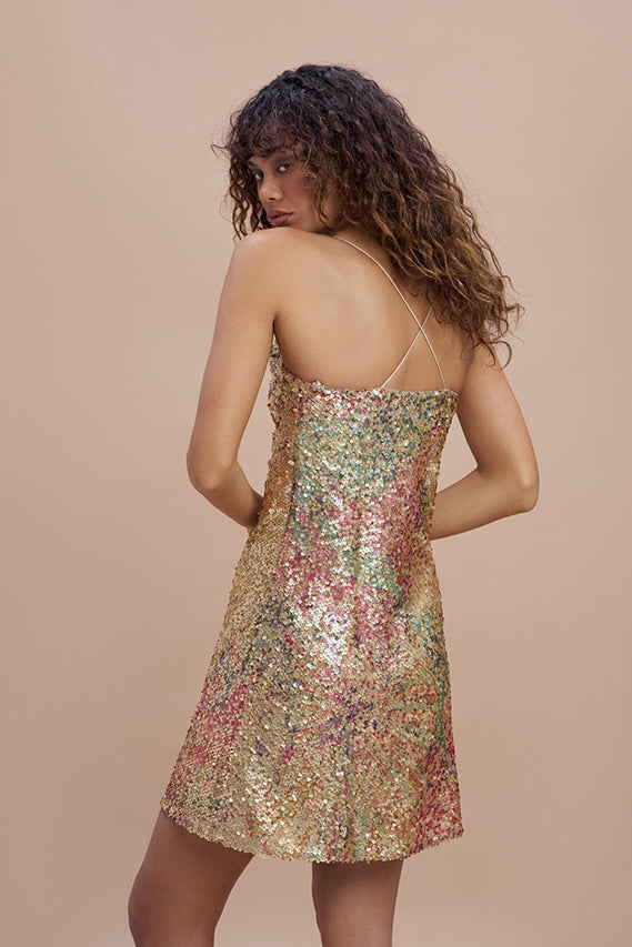 Woman CARAL MINIDRESS Printed Gold 2001875 | Sana Osmani