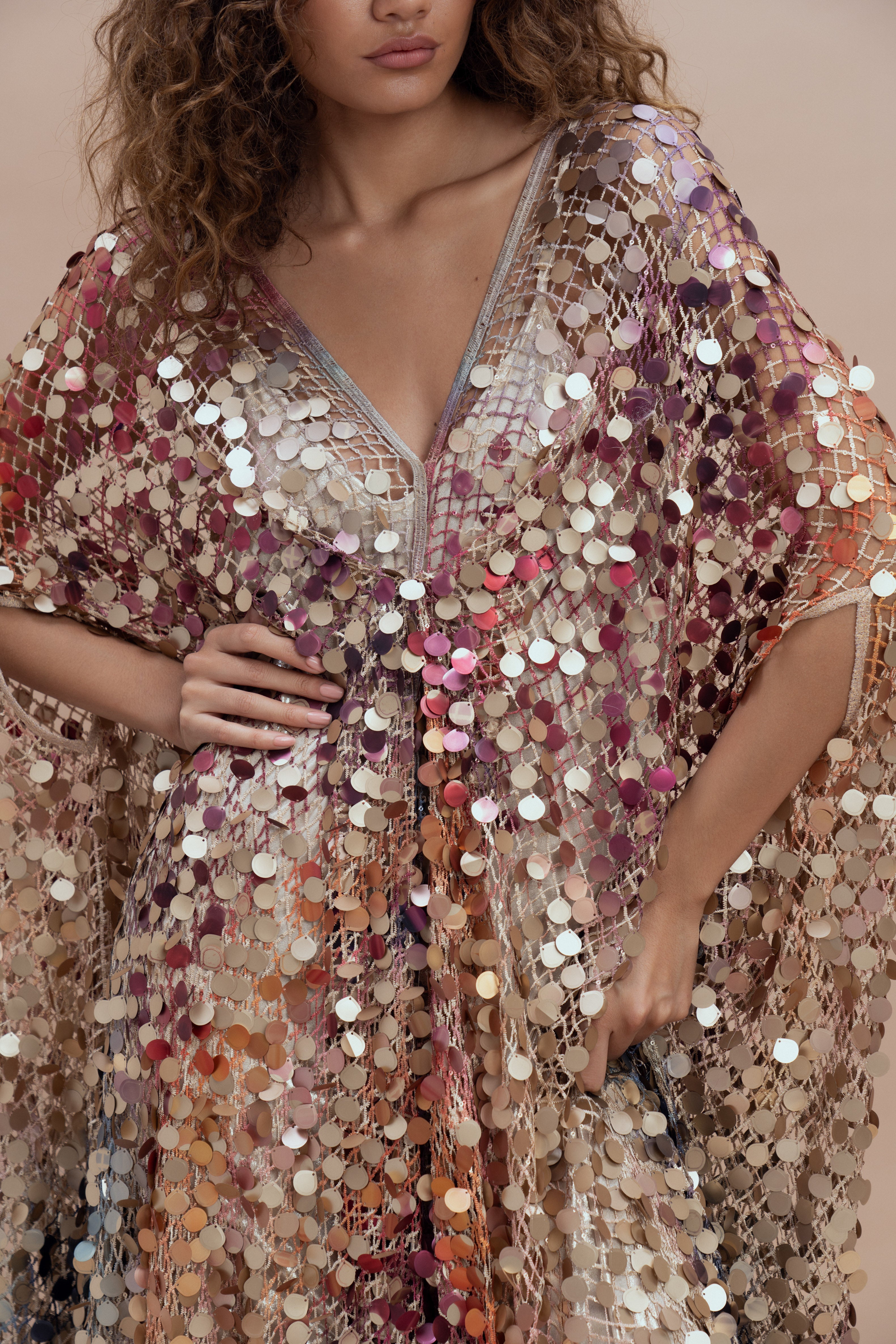 Woman DIVA KAFTAN Gold Sequin 2001881 | Sana Osmani
