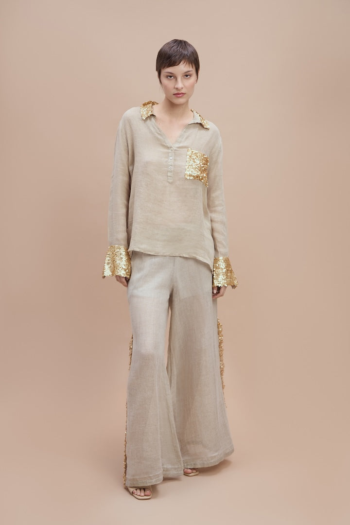 Woman Florian Long Sleeve Shirt Gold 2000947 | Sana Osmani