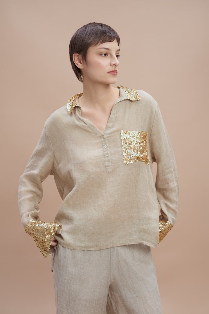 Woman Florian Long Sleeve Shirt Gold 2000947 | Sana Osmani