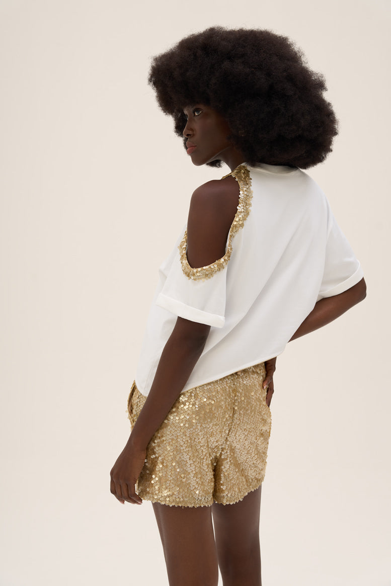 Woman LUMI SEQUINS SHORTS Rich Gold 2002314 | Sana Osmani