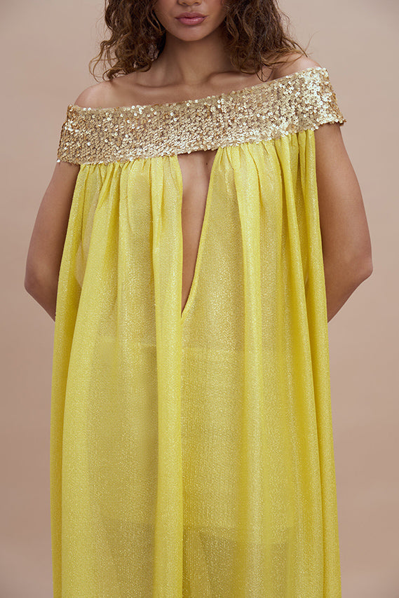 Woman HERA Silk Dress Light olive gold 2000453 | Sana Osmani