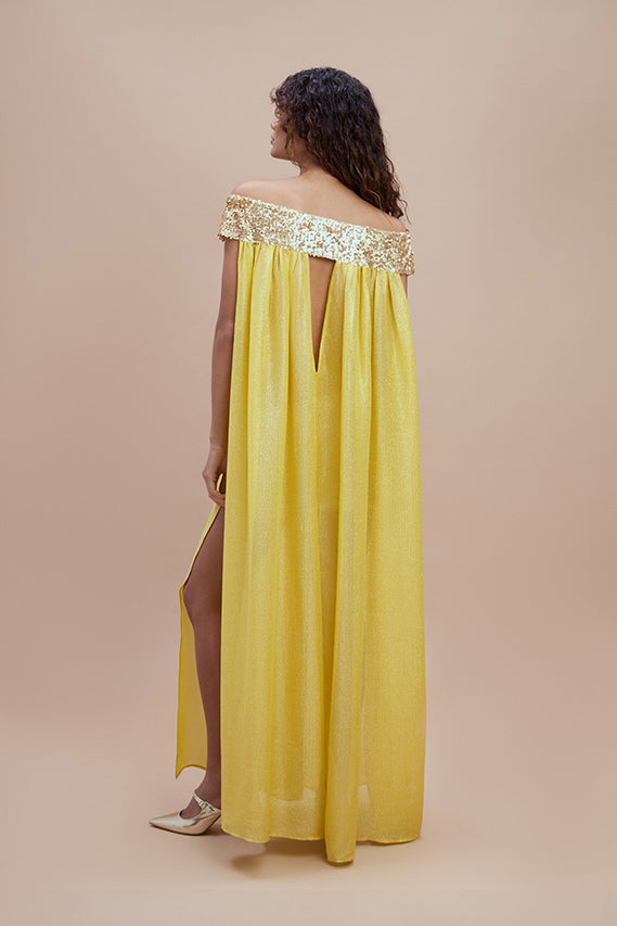 Woman HERA Silk Dress Light olive gold 2000453 | Sana Osmani
