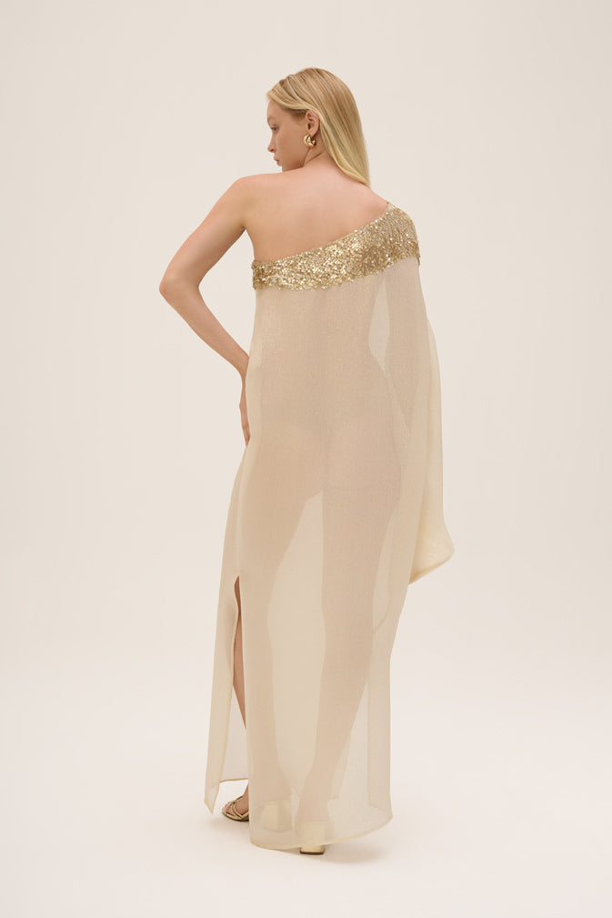 Woman HESTIA SILK KAFTAN OFF WHITE GOLD 2000338 | Sana Osmani