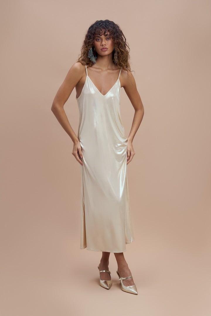 off white silk slip dress Erica Tanov | Greta Silk Slip Dress
