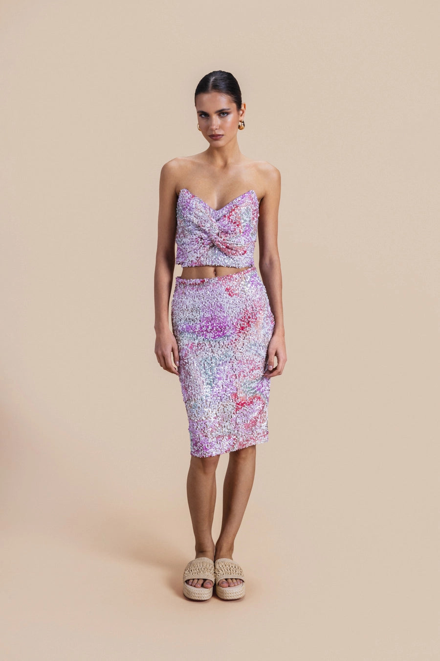 Woman Magenta Pencil Skirt Aqua 2001213 | Sana Osmani