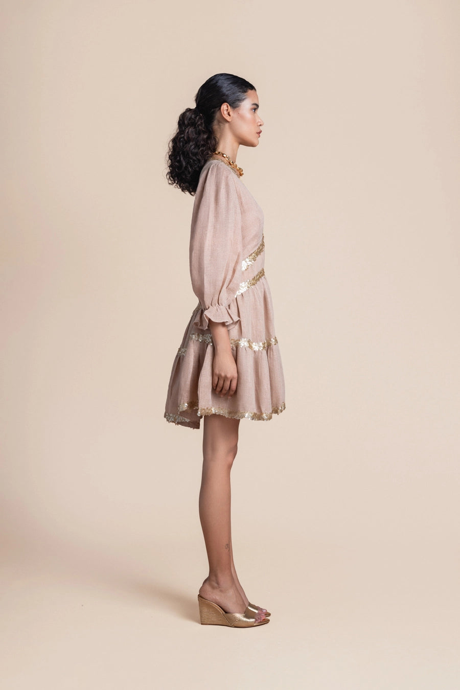 Woman Miriam Backless Mini Dress Black Rich Gold 2001546 | Sana Osmani