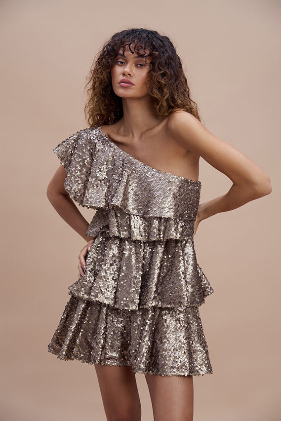 Woman LUX Short Sequin Dress OMBRE SUNSET 2000656 | Sana Osmani