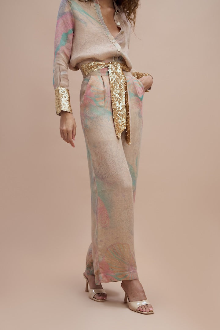 Woman Ozei Wide Leg Pants Black Rich Gold 2001473 | Sana Osmani