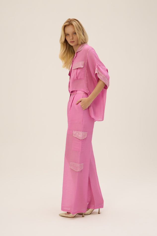 Woman SAGE TOP AND PANTS SET Fuchsia 2002361 | Sana Osmani