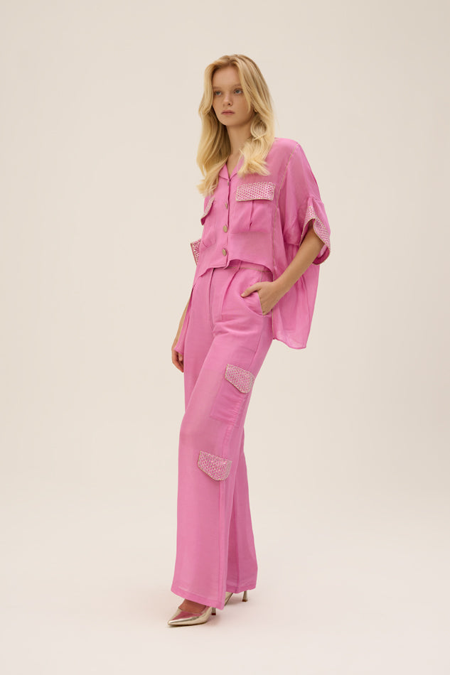 Woman SAGE TOP AND PANTS SET Fuchsia 2002361 | Sana Osmani