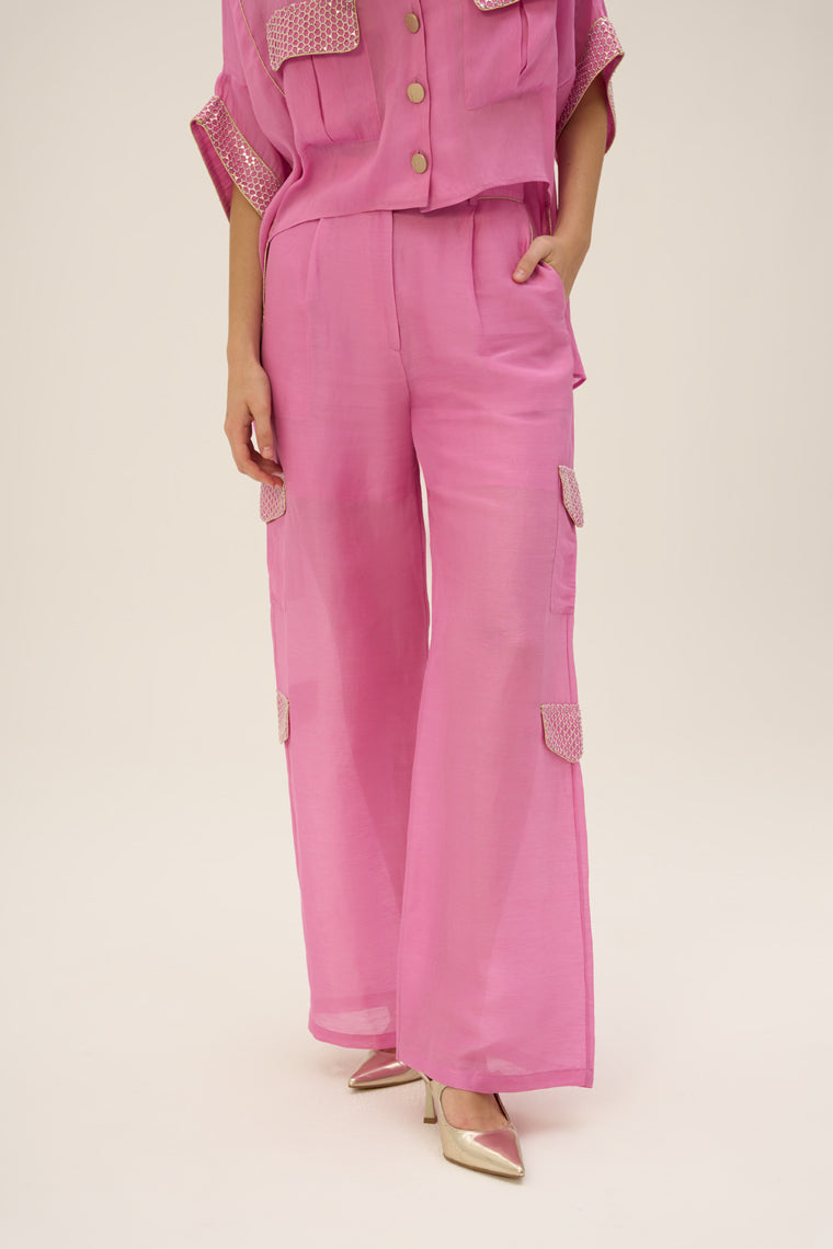Woman SAGE TOP AND PANTS SET Fuchsia 2002361 | Sana Osmani