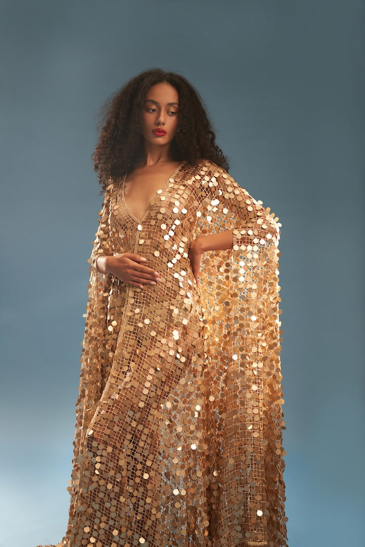 Woman DIVA KAFTAN Gold Sequin 2001881 | Sana Osmani
