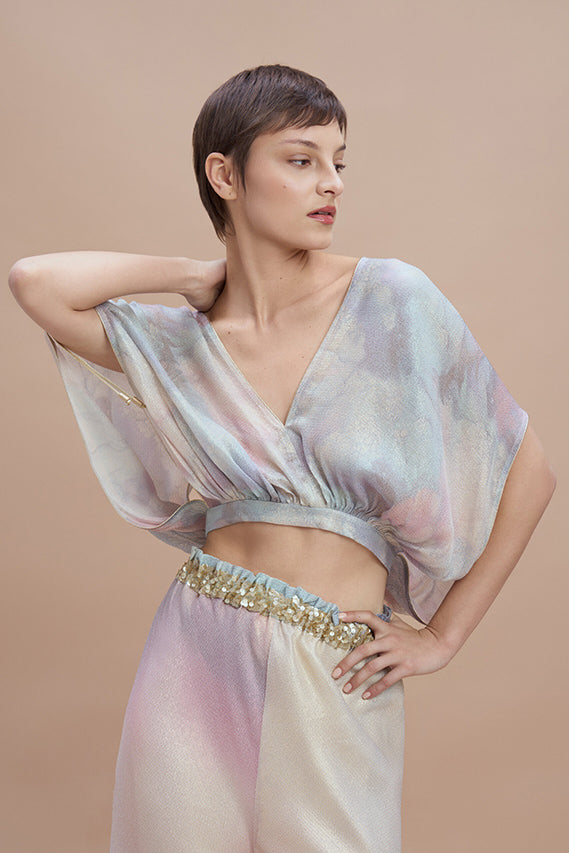 Woman SIA Shirt and Pants SET Mother Pearl 2001855 | Sana Osmani