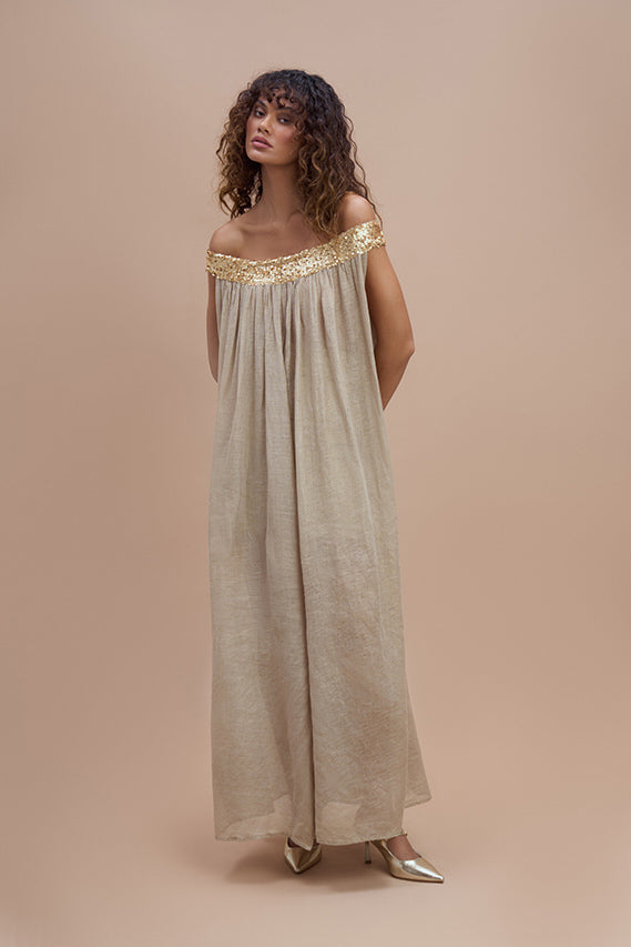 Woman TYCHE Dress NATURAL GOLD 2000345 | Sana Osmani