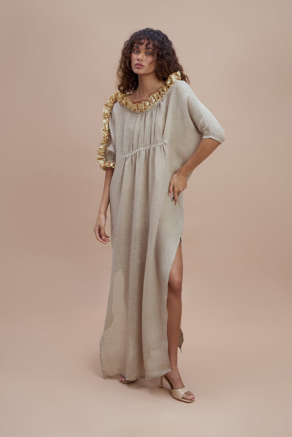 Woman ZELDA Kaftan NATURAL GOLD 2000369 | Sana Osmani