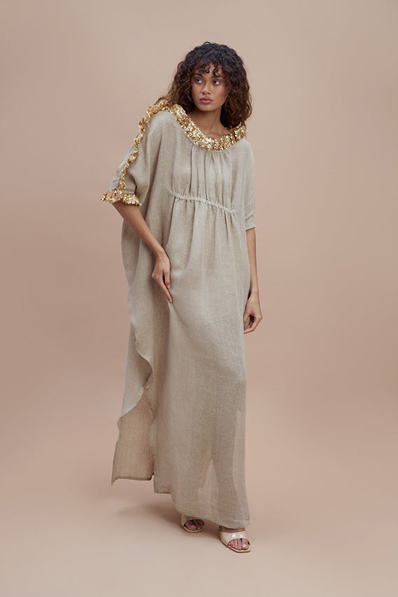 Woman ZELDA Kaftan NATURAL GOLD 2000369 | Sana Osmani