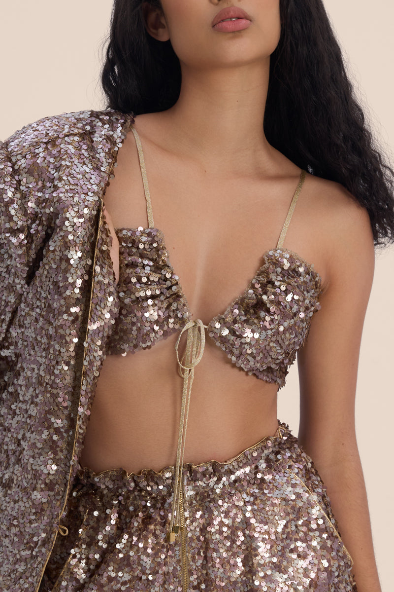 Woman ADELINE SEQUIN BRA TOP Rich Gold 2002623 | Sana Osmani