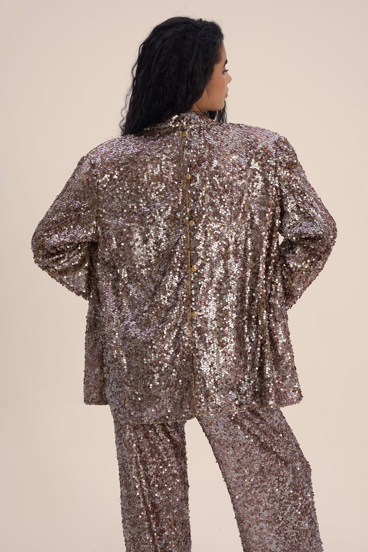 Woman ADELINE SEQUIN BLAZER AND PANTS SET Gold 2002499 | Sana Osmani