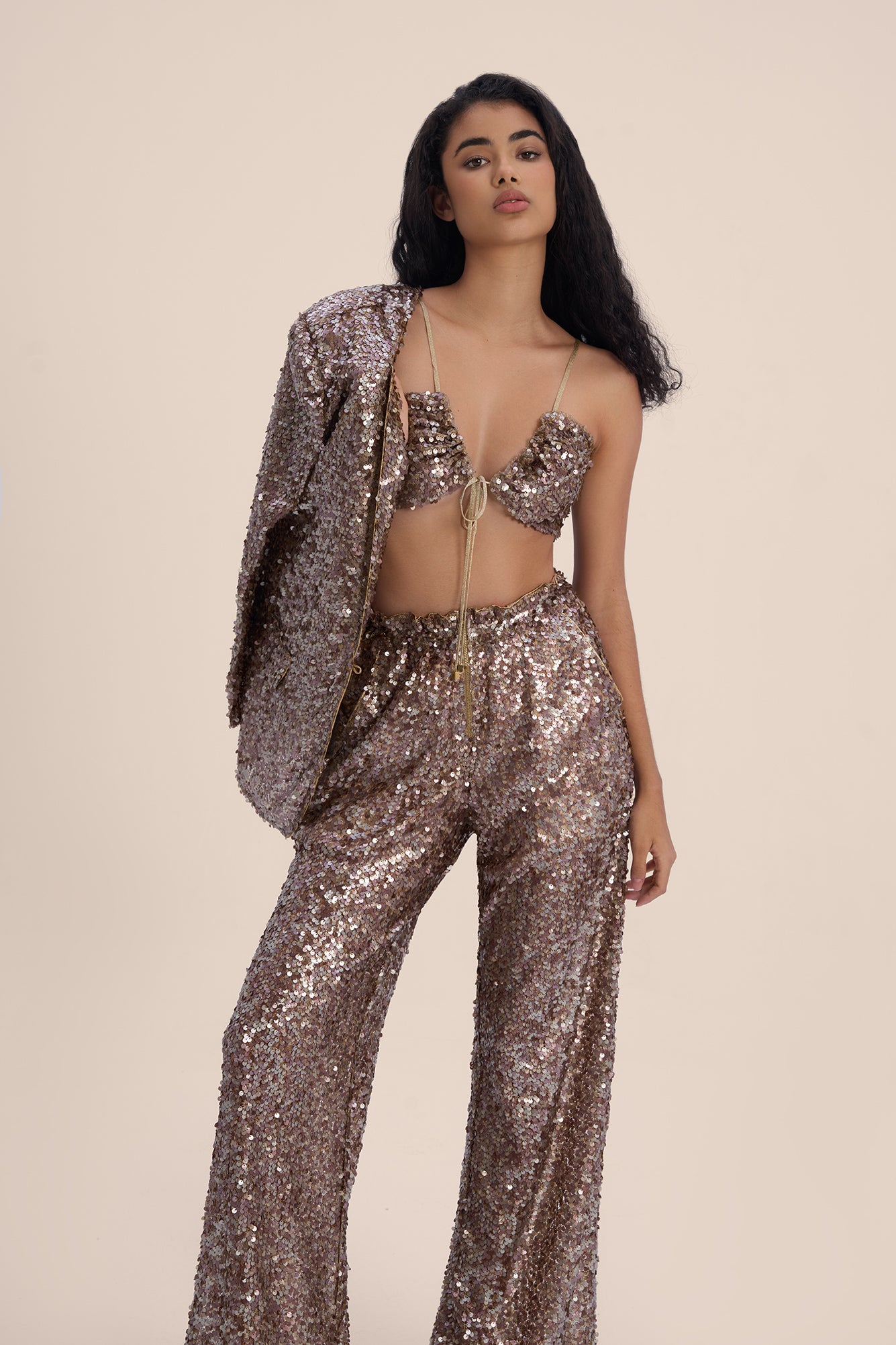 Woman ADELINE SEQUIN BRA TOP Rich Gold 2002623 | Sana Osmani