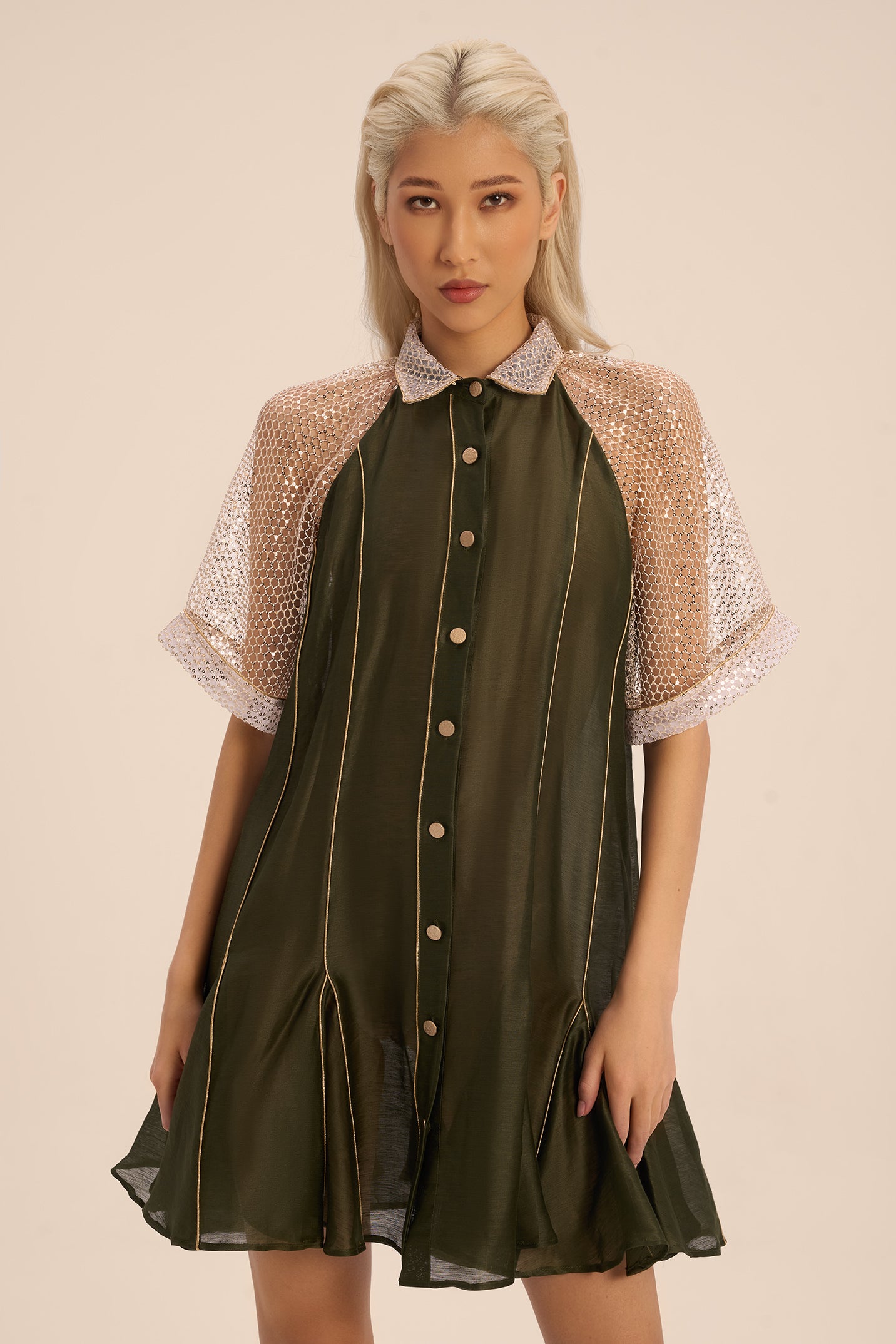 Woman ALIZA SHORT LINSILK DRESS Vanilla 2003163 | Sana Osmani