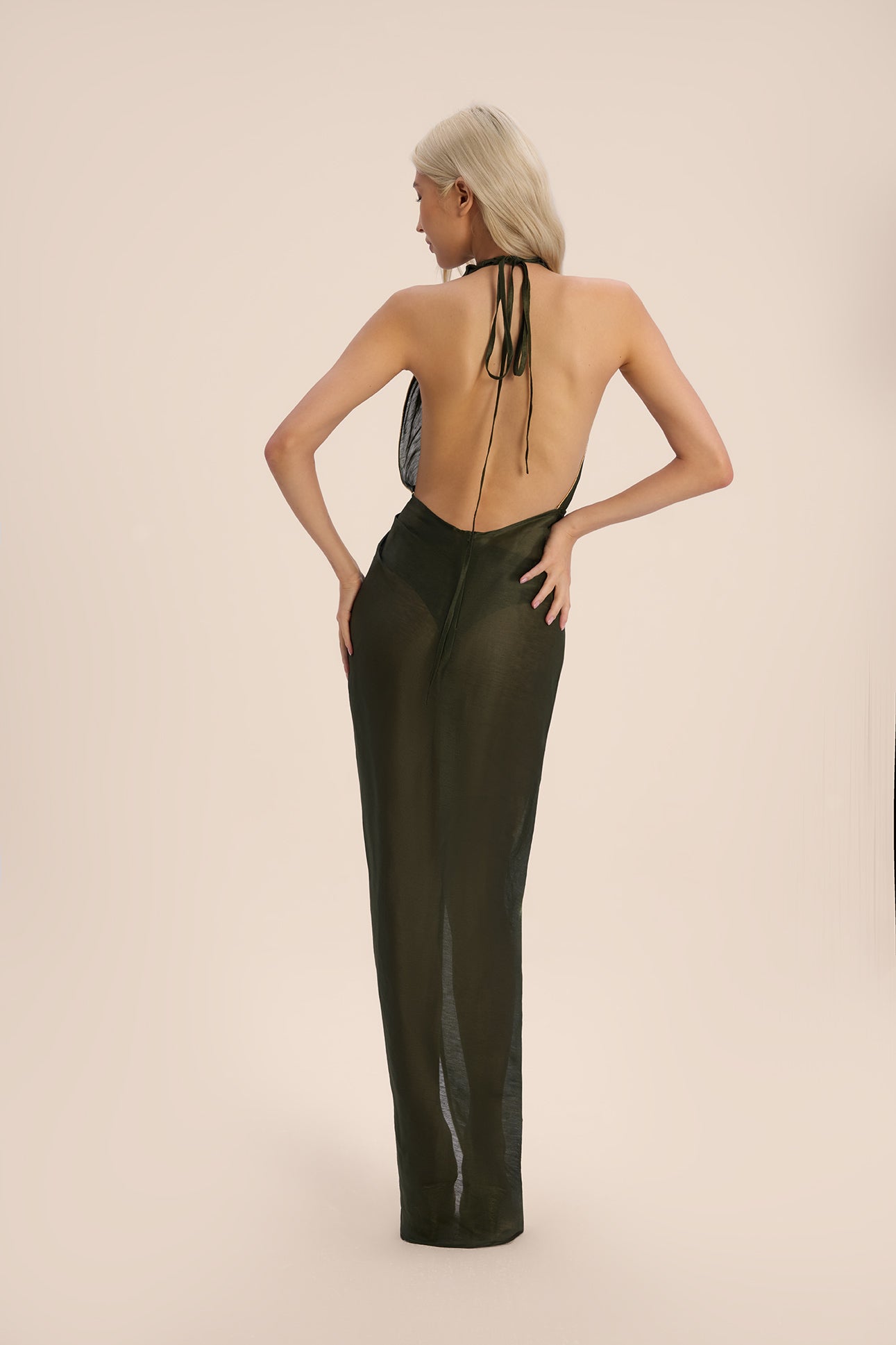 Woman ATHENA LINSILK DRES Khaki Gold 2003190 | Sana Osmani