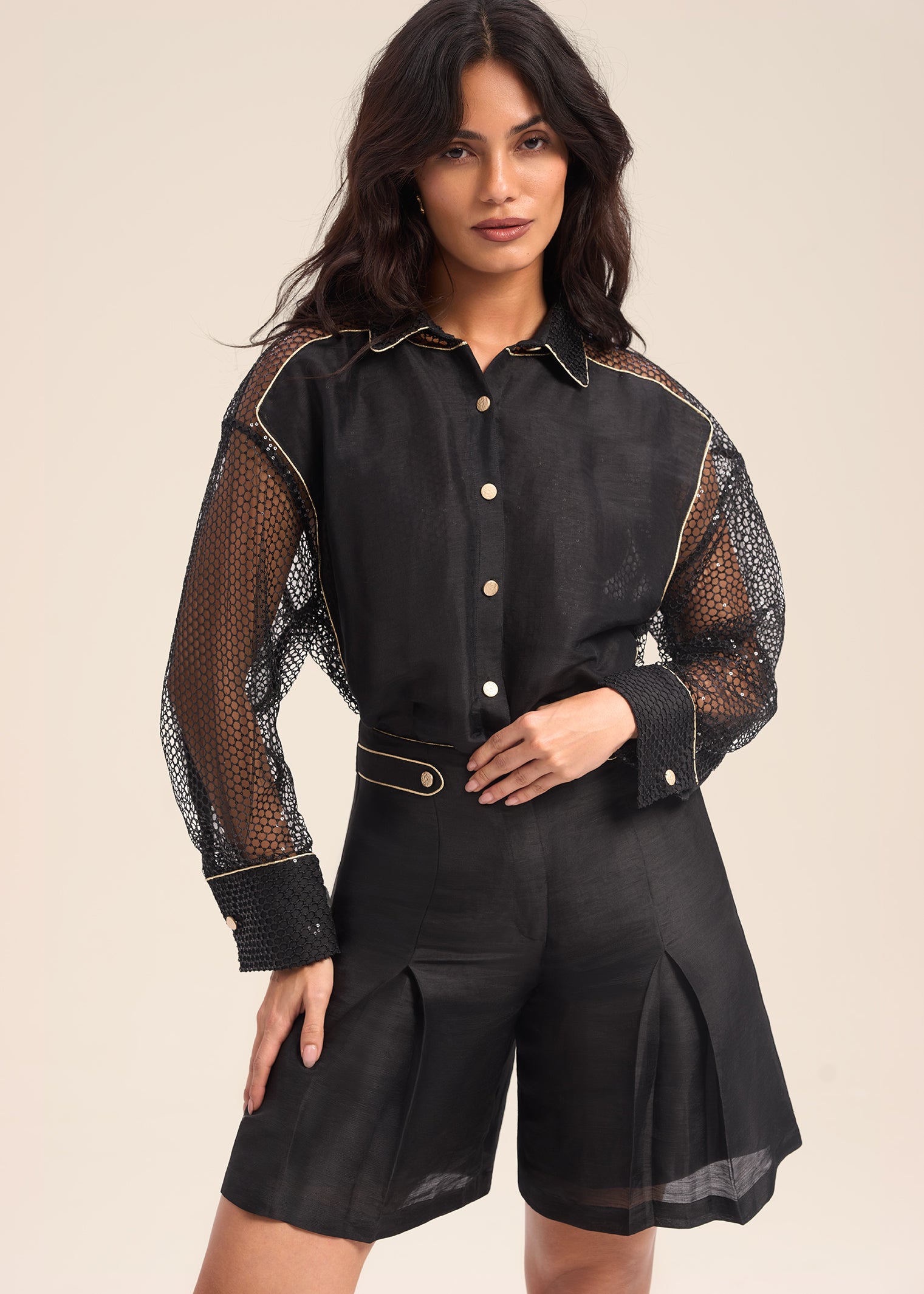 Woman ALBA LINSILK SHIRT Black 2003322 | Sana Osmani