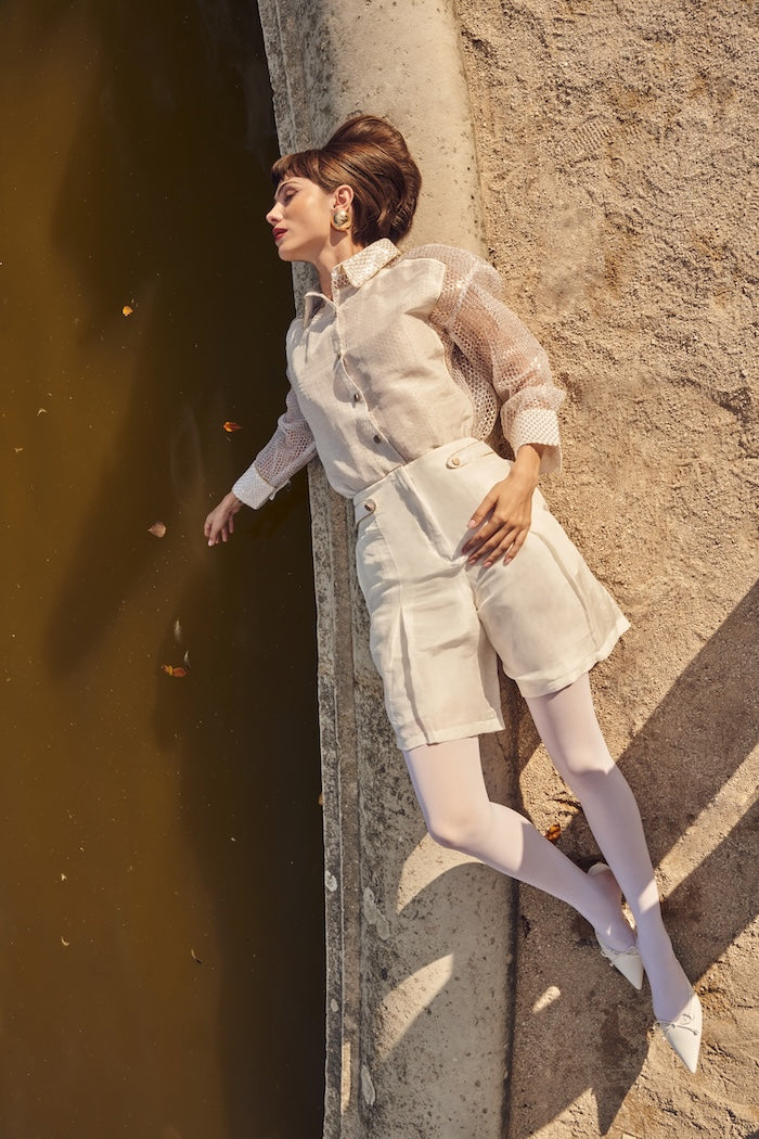 Woman ALBA LINSILK BERMUDA Vanilla 2003334 | Sana Osmani