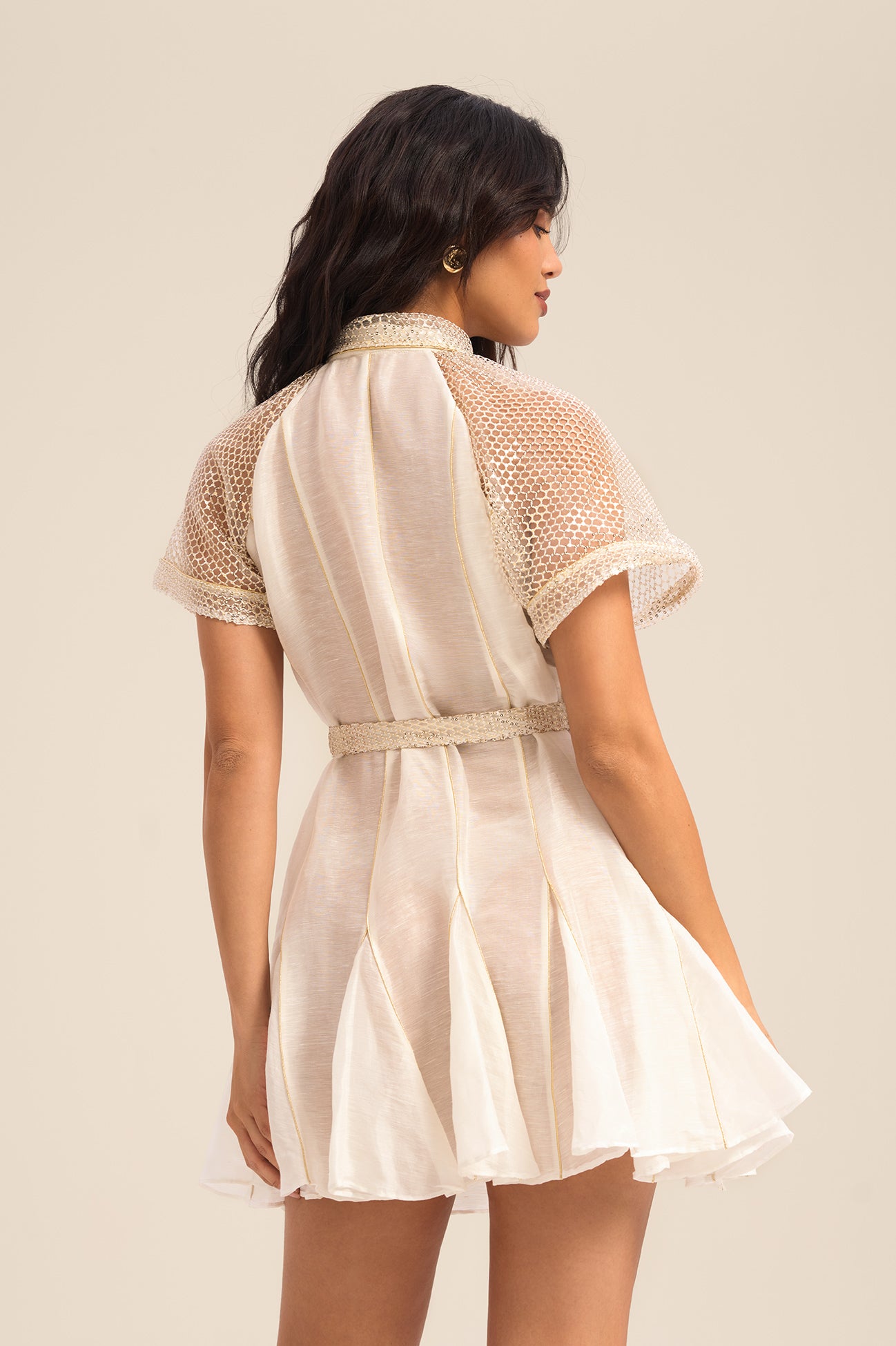 Woman ALIZA SHORT LINSILK DRESS Vanilla 2003163 | Sana Osmani