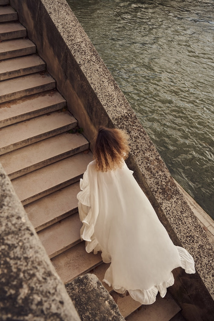 Woman BIJOU LINSILK CAPE Black 2003023 | Sana Osmani