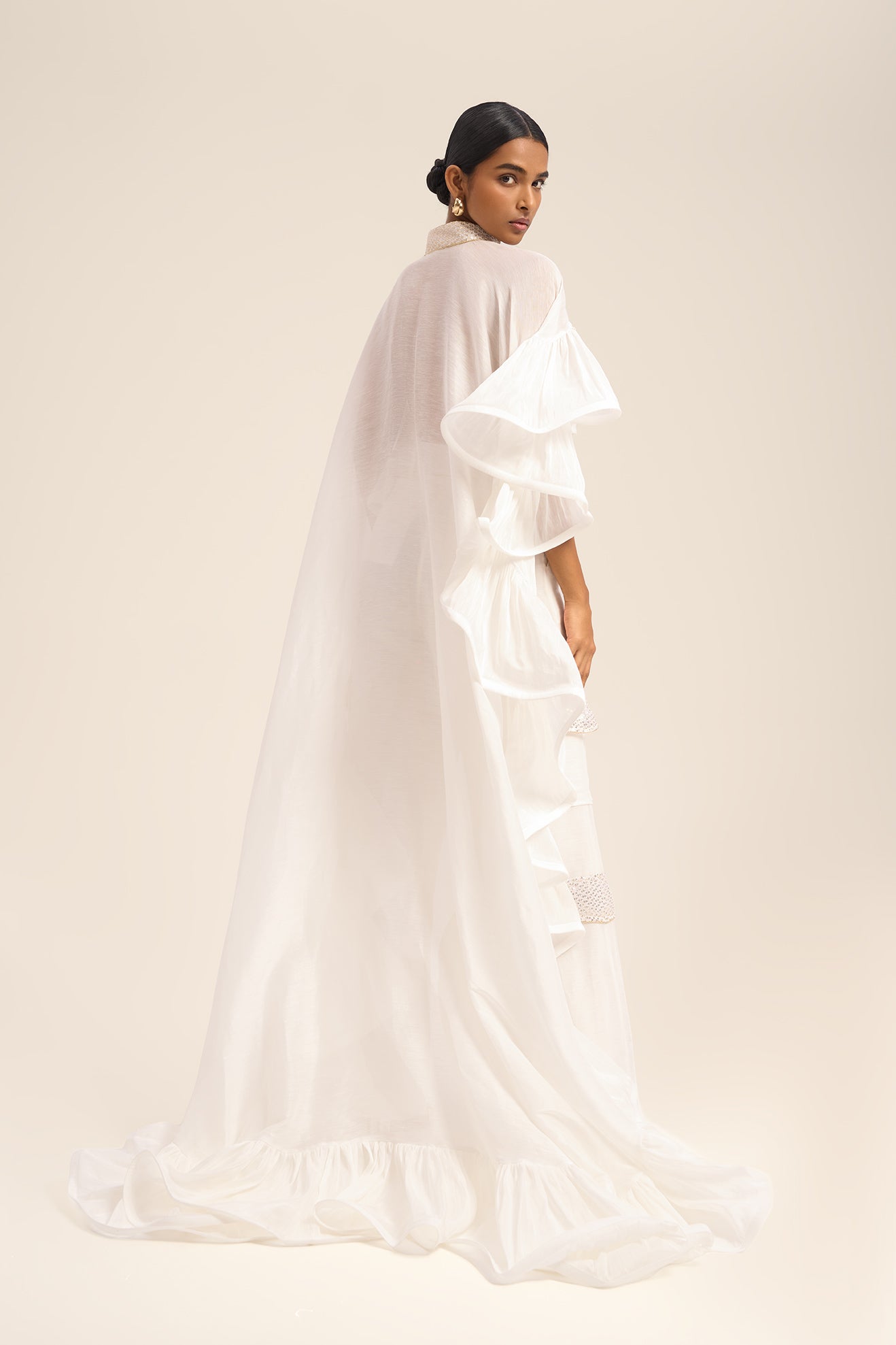 Woman BIJOU LINSILK CAPE Black 2003023 | Sana Osmani