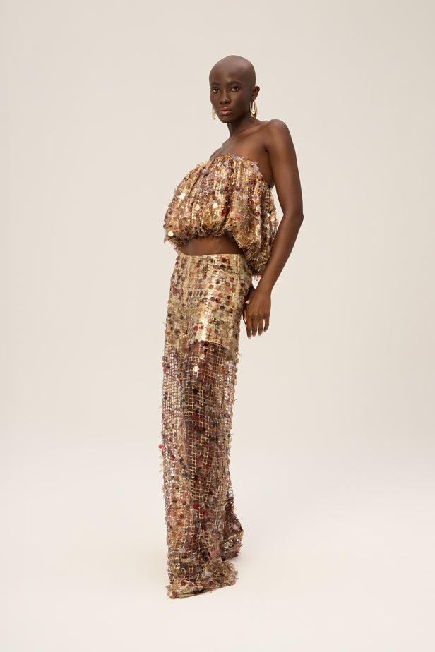 Woman BLISS TOP AND PANTS SET Gold 2002190 | Sana Osmani