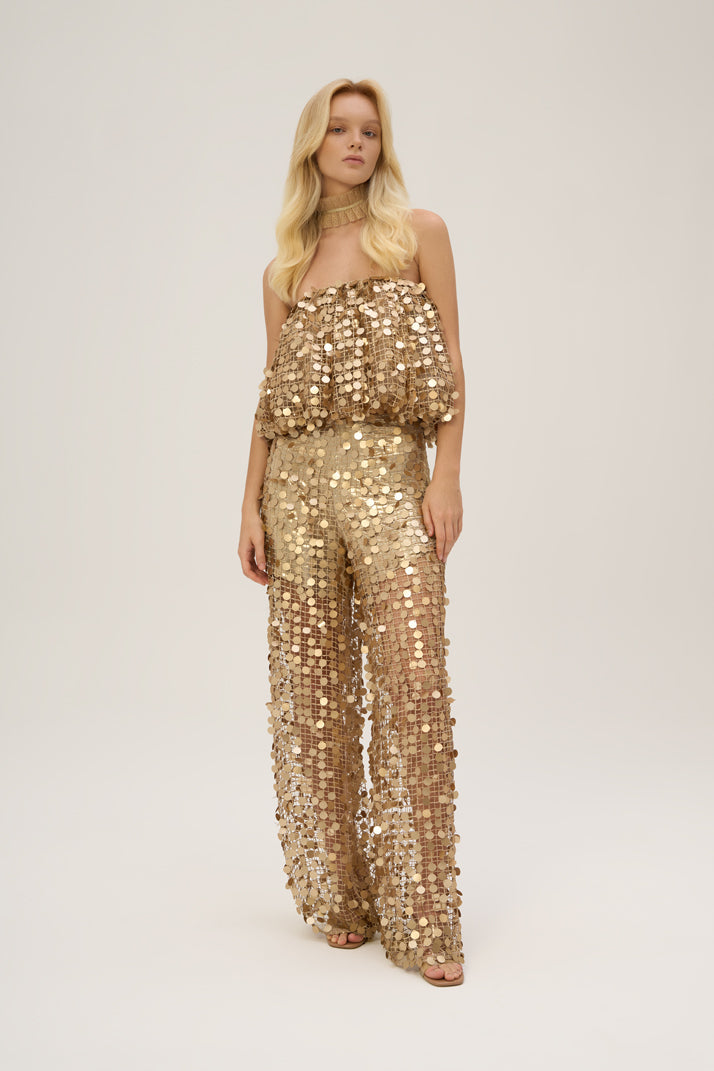 Woman BLISS TOP AND PANTS SET Gold 2002190 | Sana Osmani