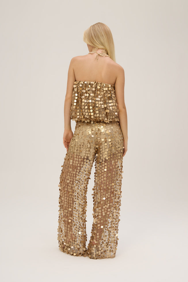 Woman BLISS TOP AND PANTS SET Gold 2002190 | Sana Osmani