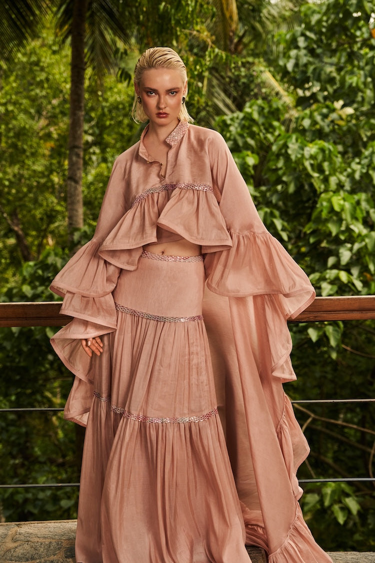 Woman BIJOU LINSILK CAPE Vanilla 2003022 | Sana Osmani