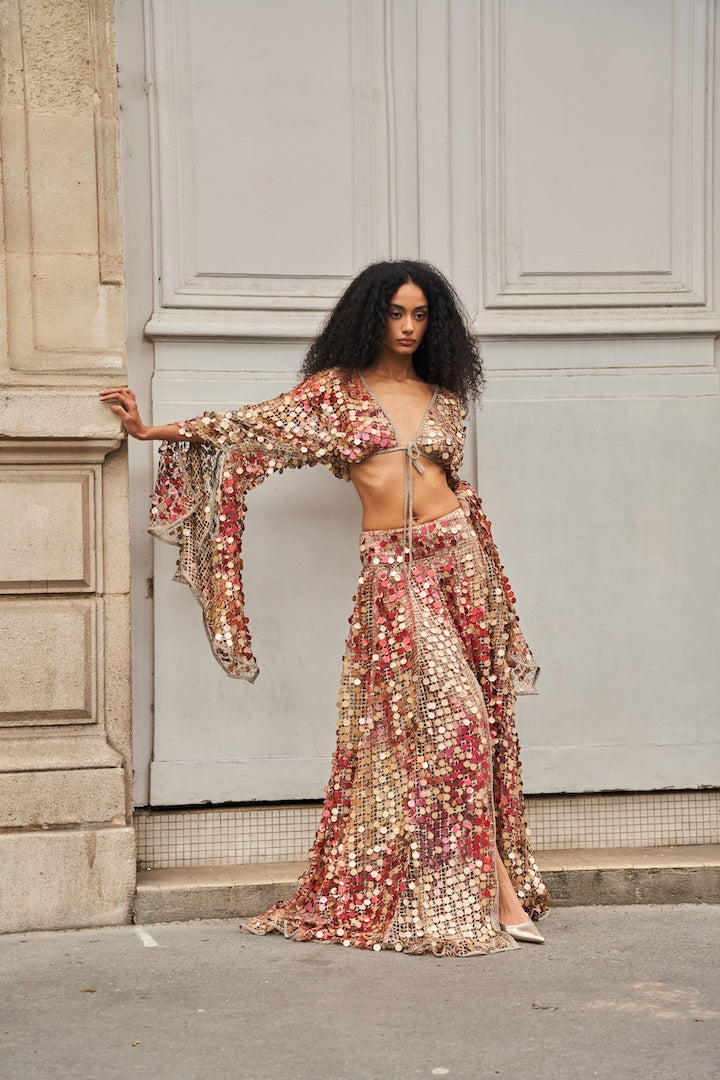 Woman KATRINA MAXI LENGTH SEQUIN SKIRT Leopez 2002523 | Sana Osmani