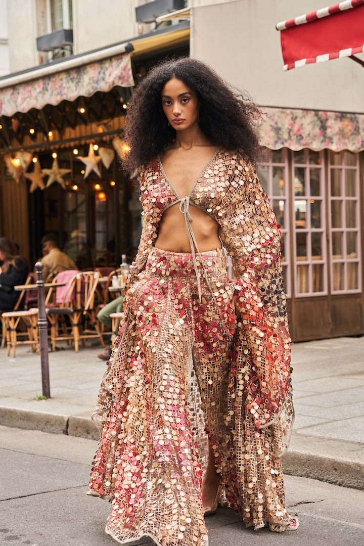 Woman KATRINA MAXI LENGTH SEQUIN SKIRT Leopez 2002523 | Sana Osmani