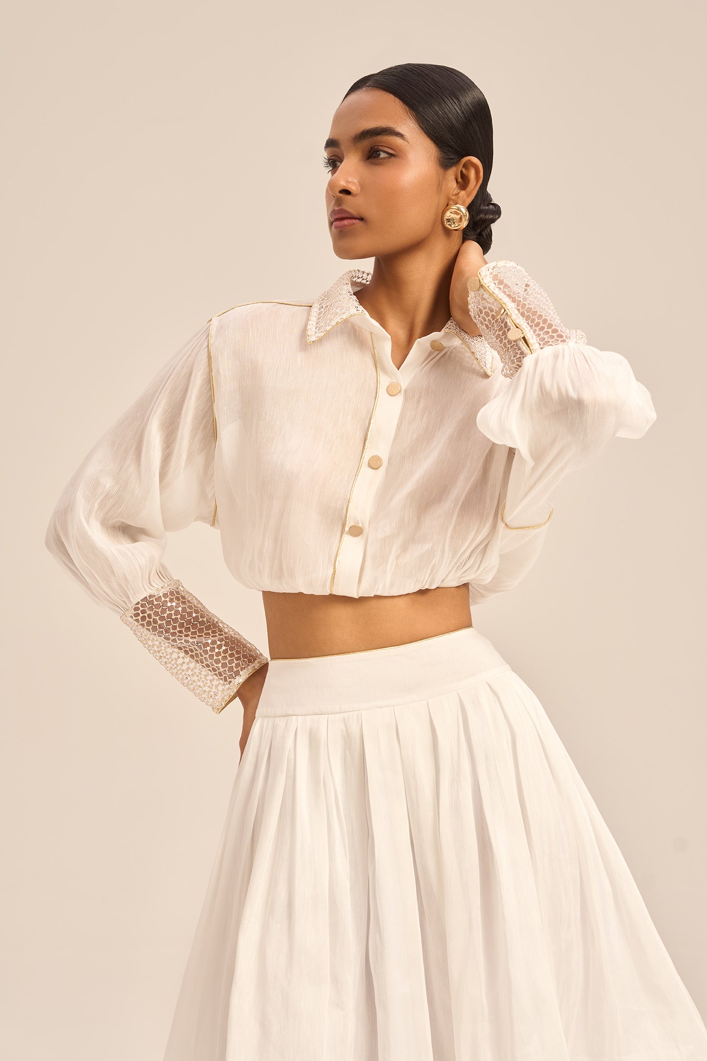 Woman DHALIA LINSILK TOP Vanilla 2003244 | Sana Osmani