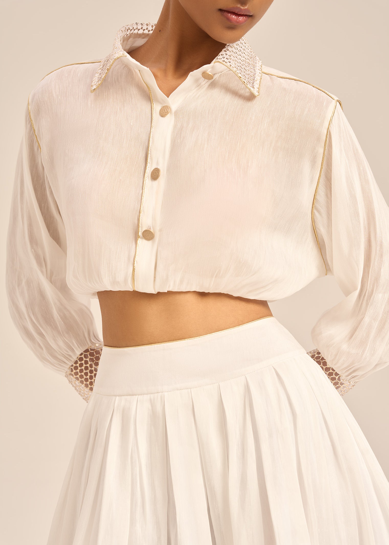 Woman DHALIA LINSILK TOP Vanilla 2003244 | Sana Osmani