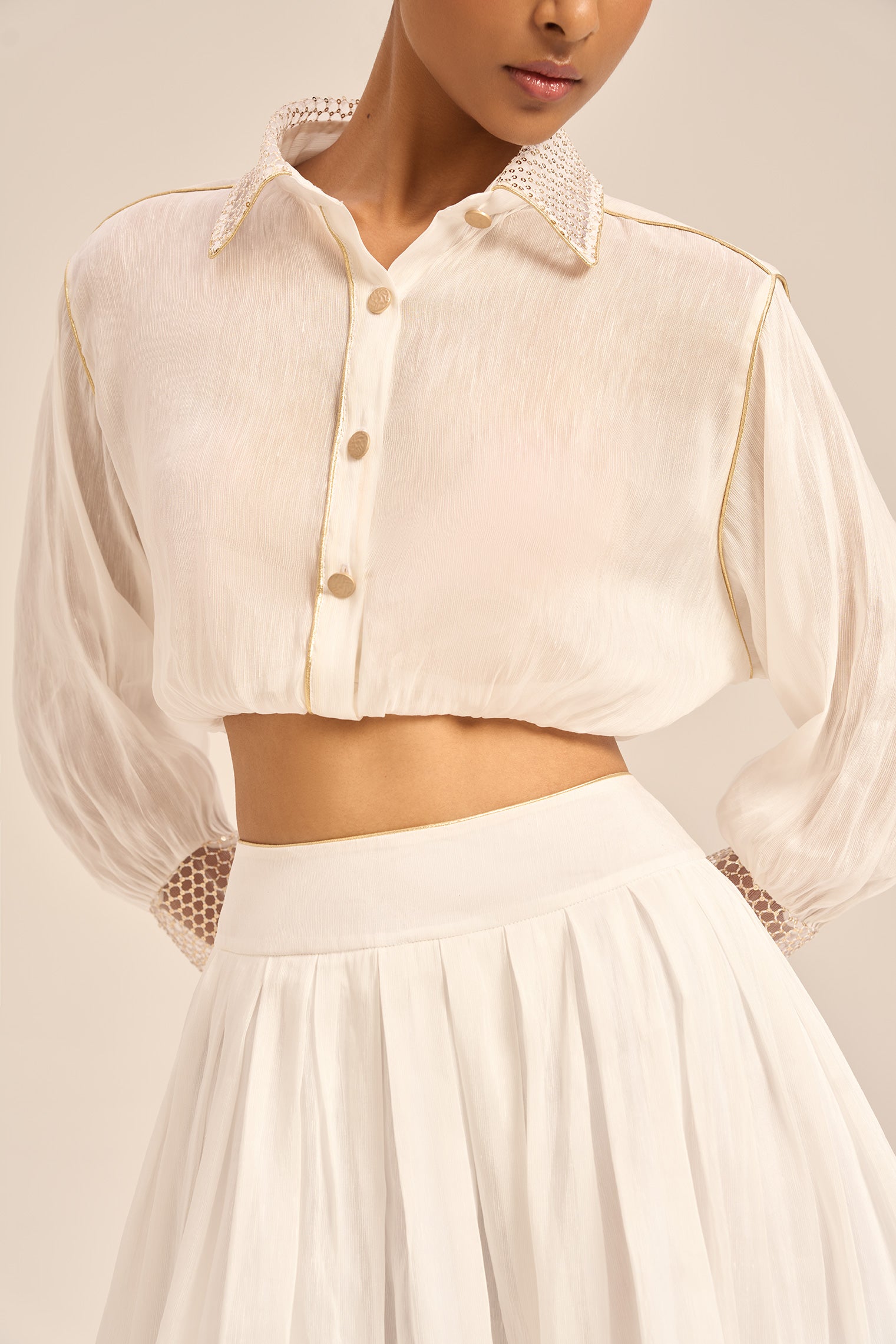 Woman DHALIA LINSILK TOP Vanilla 2003244 | Sana Osmani