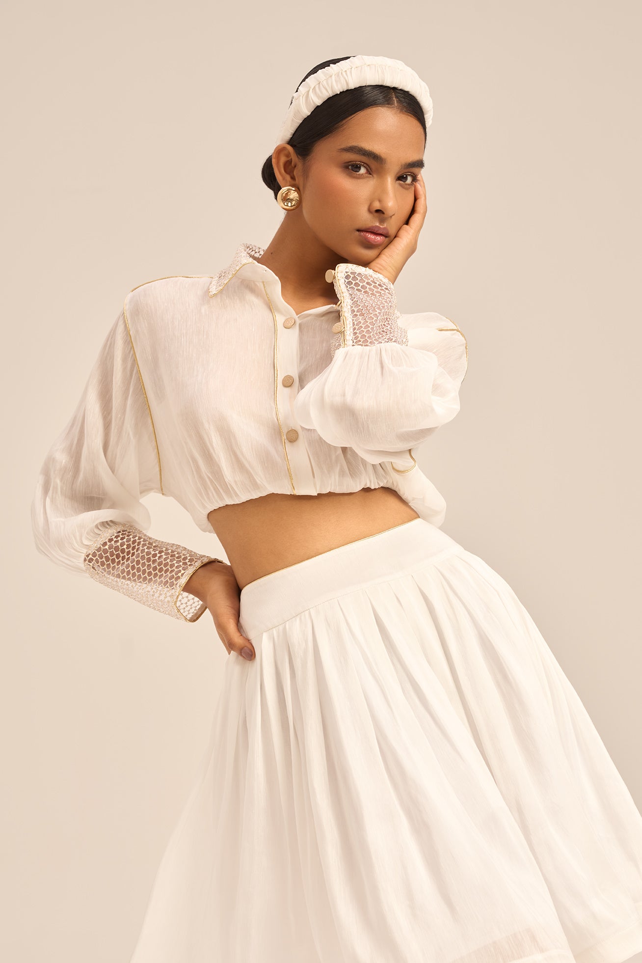 Woman DHALIA LINSILK TOP Vanilla 2003244 | Sana Osmani