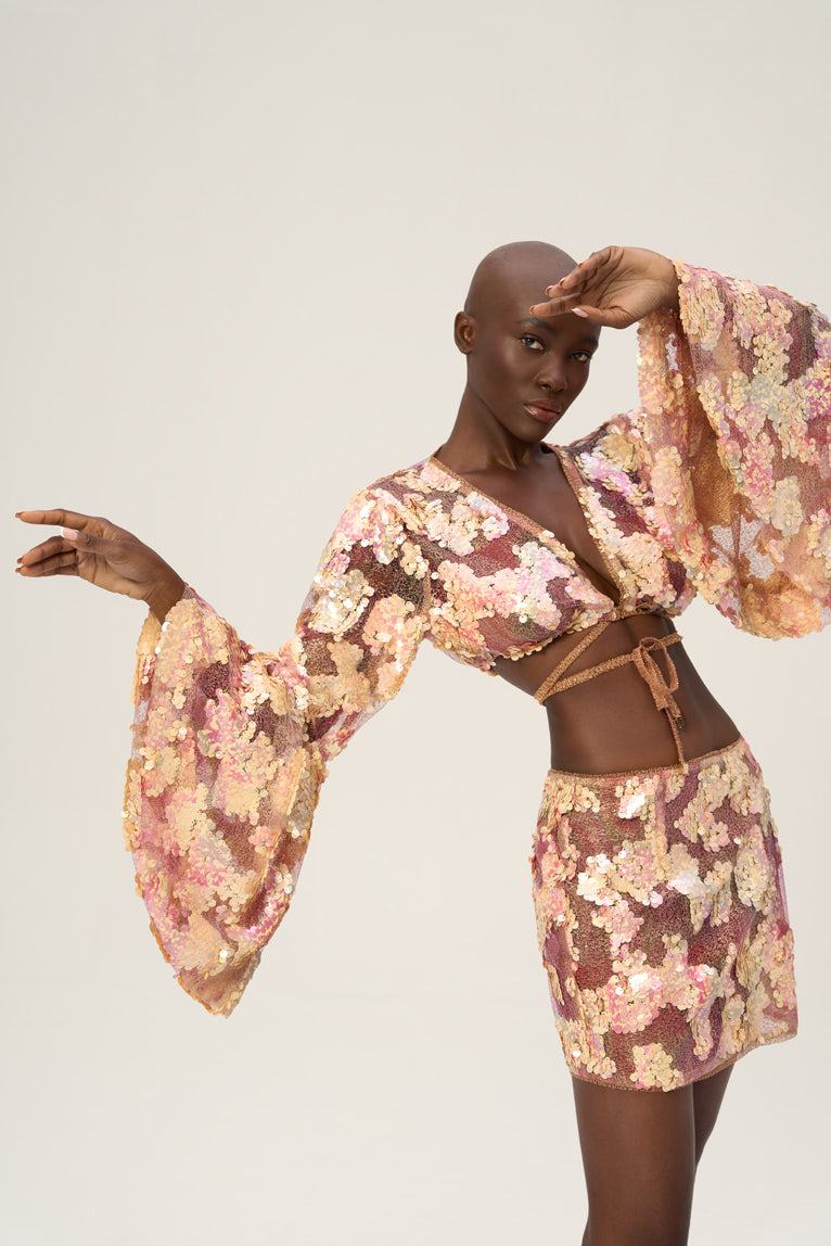 Woman DESIRE TOP AND SIRENE SKIRT SET Gelato Flower 2002173 | Sana Osmani