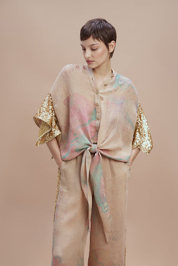 Woman Dimmi Blouse PrintedGold 2001840 | Sana Osmani
