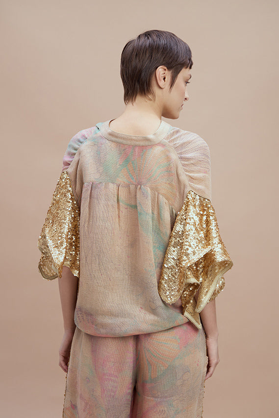 Woman Dimmi Blouse PrintedGold 2001840 | Sana Osmani