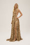 Divina Sequin Dress with Plunging V-Neckline and Open Back