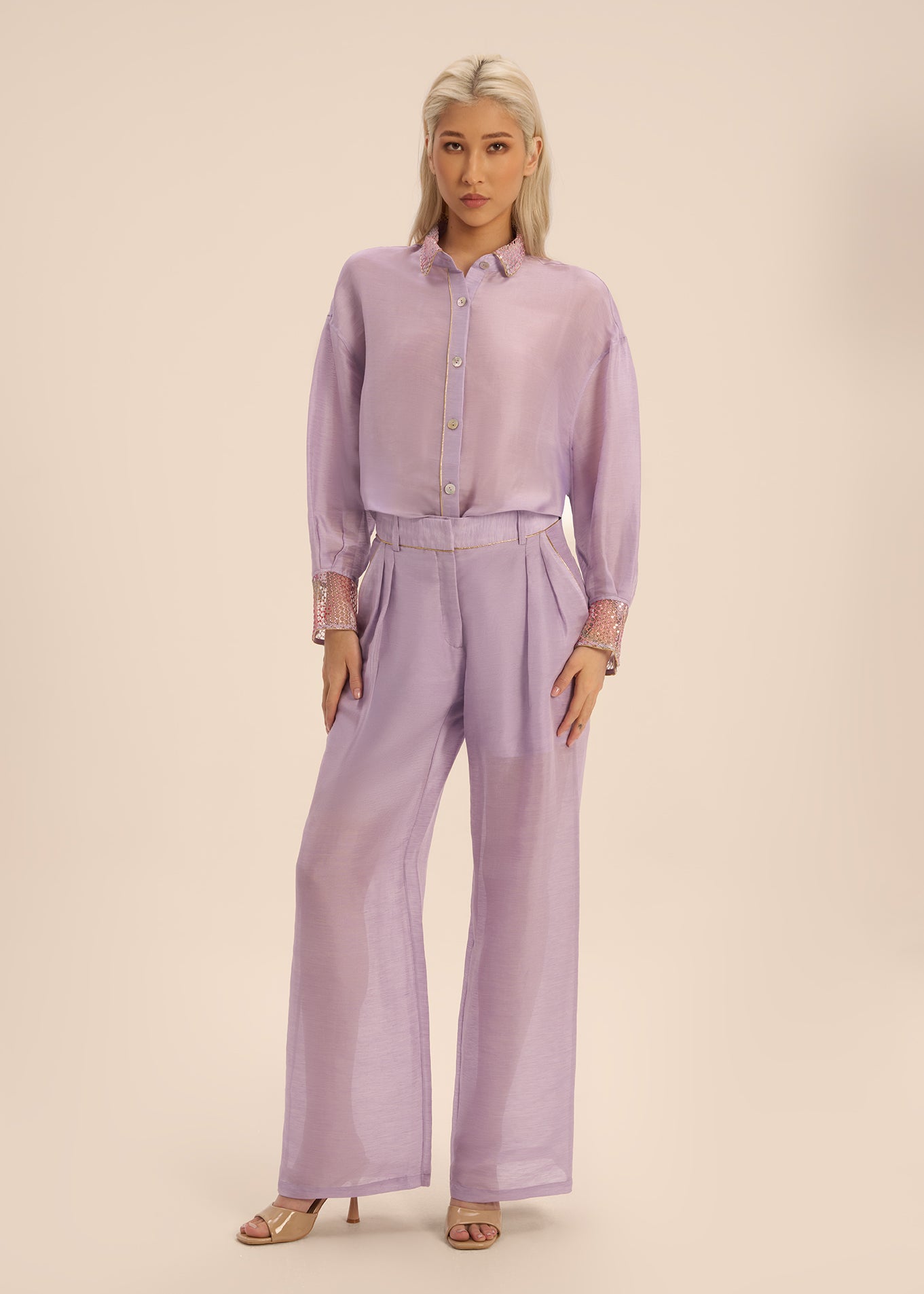 Woman GIANNA TOP AND PANTS SET Caramel Gold 2002406 | Sana Osmani