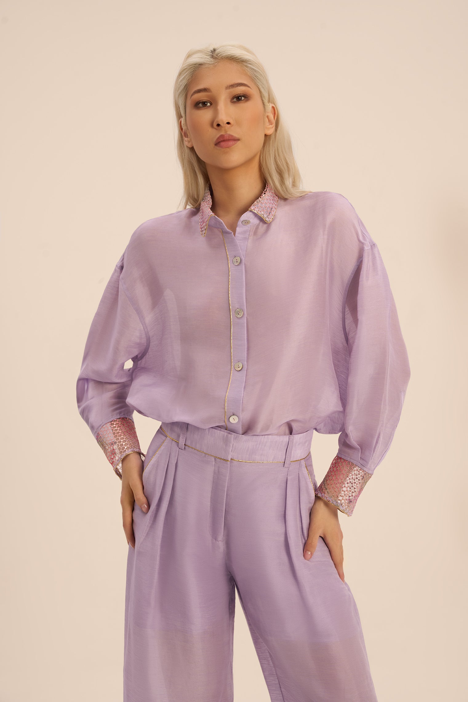 Woman GIANNA TOP AND PANTS SET Caramel Gold 2002406 | Sana Osmani