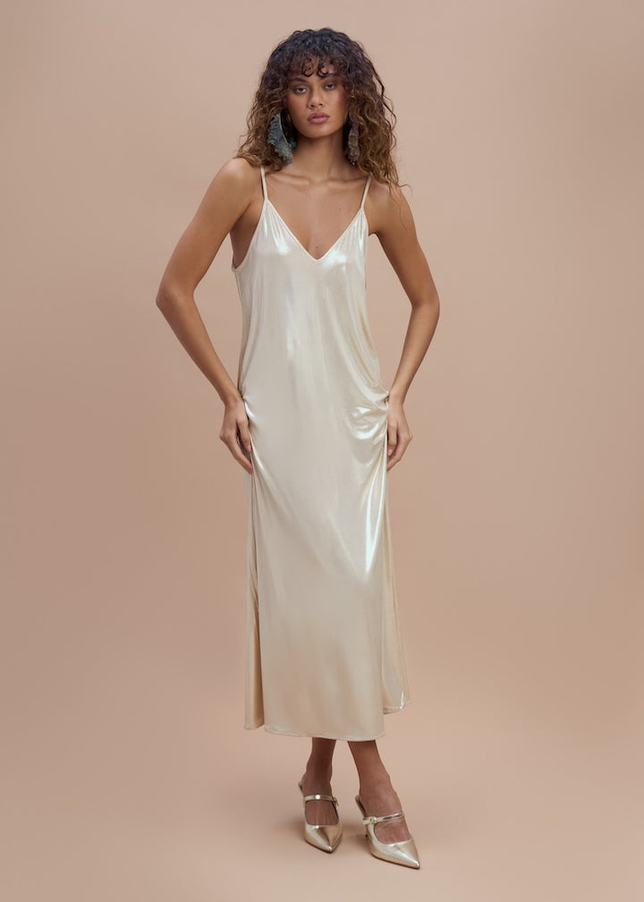 Woman OFF WHITE GOLD Illo Slip Dress 00016709 | Sana Osmani Woman OFF WHITE GOLD Illo Slip Dress 00016709 | Sana Osmani